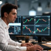 "Stock and ETF market insights with charts showing long-term investing trends"