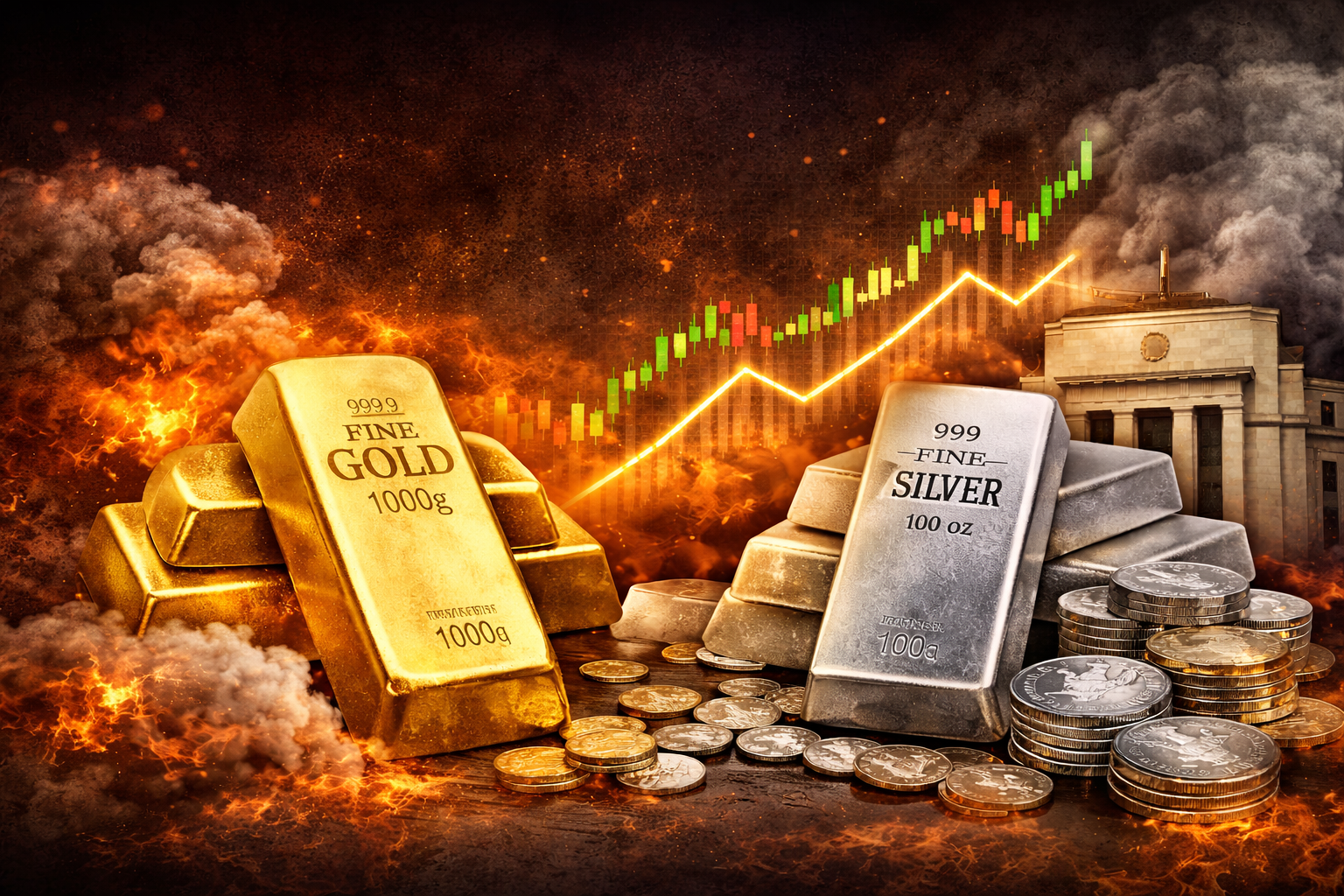 Gold Prices Surge to New Records While Silver Breaks $90