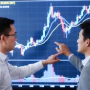 "Stock market news showing earnings updates, AI stocks, and major index trends"