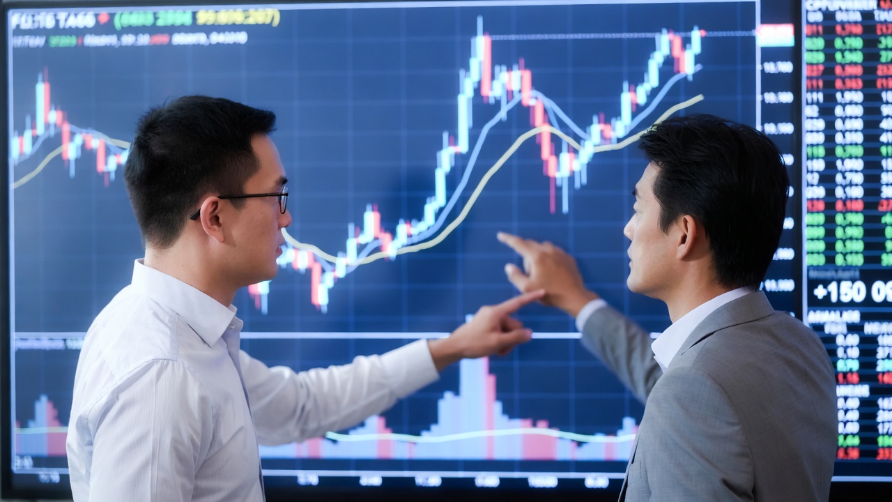 "Stock market news showing earnings updates, AI stocks, and major index trends"