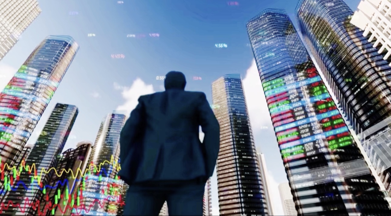 "Apple headquarters with stock market charts showing leadership change impact on Apple stock performance and investor sentiment"