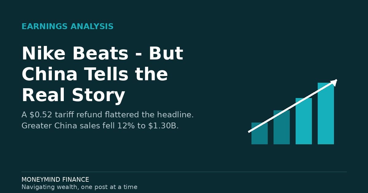 Nike beats earnings but Greater China sales fall 12% - MoneyMind Finance market analysis banner