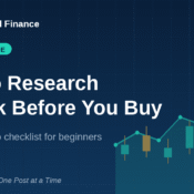 How to research a stock before buying - a beginner's 7-step checklist, MoneyMind Finance market analysis banner
