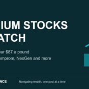 Uranium stocks to watch banner with teal rising bars, MoneyMind Finance market analysis banner