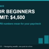 Teal banner reading HSA for Beginners, 2027 limit $4,500, with ascending bars and an up arrow, MoneyMind Finance market analysis banner