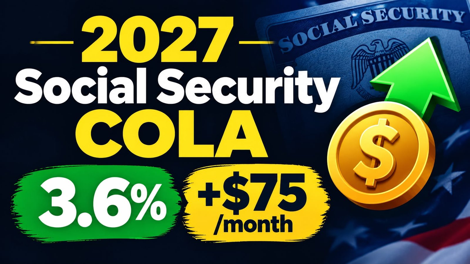 2027 Social Security COLA of 3.6%, about $75 more per month for retirees — MoneyMind Finance